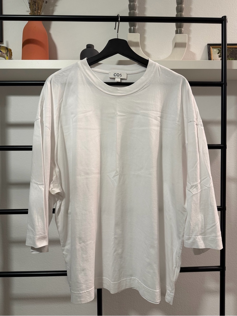 COS Oversized White Long-Sleeve Tee